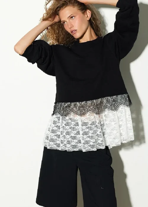 Sudadera puntilla