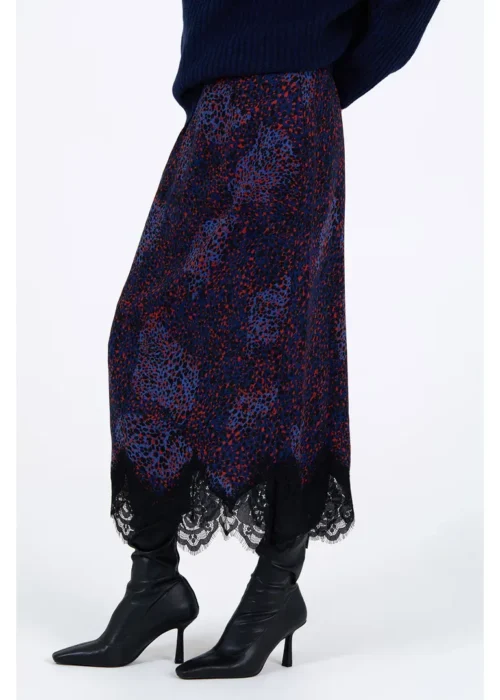 Falda print navy