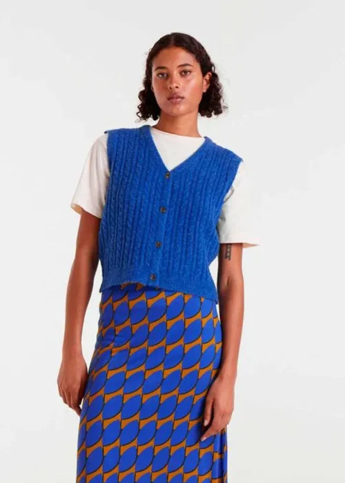 Chaleco punto azul