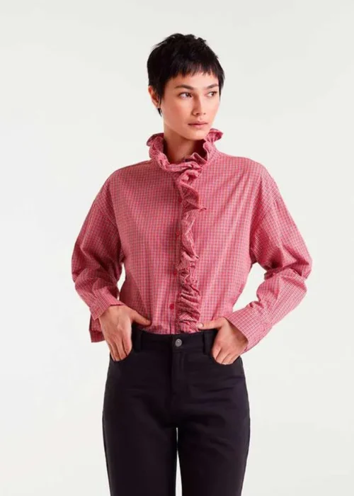 Camisa cuadros volante